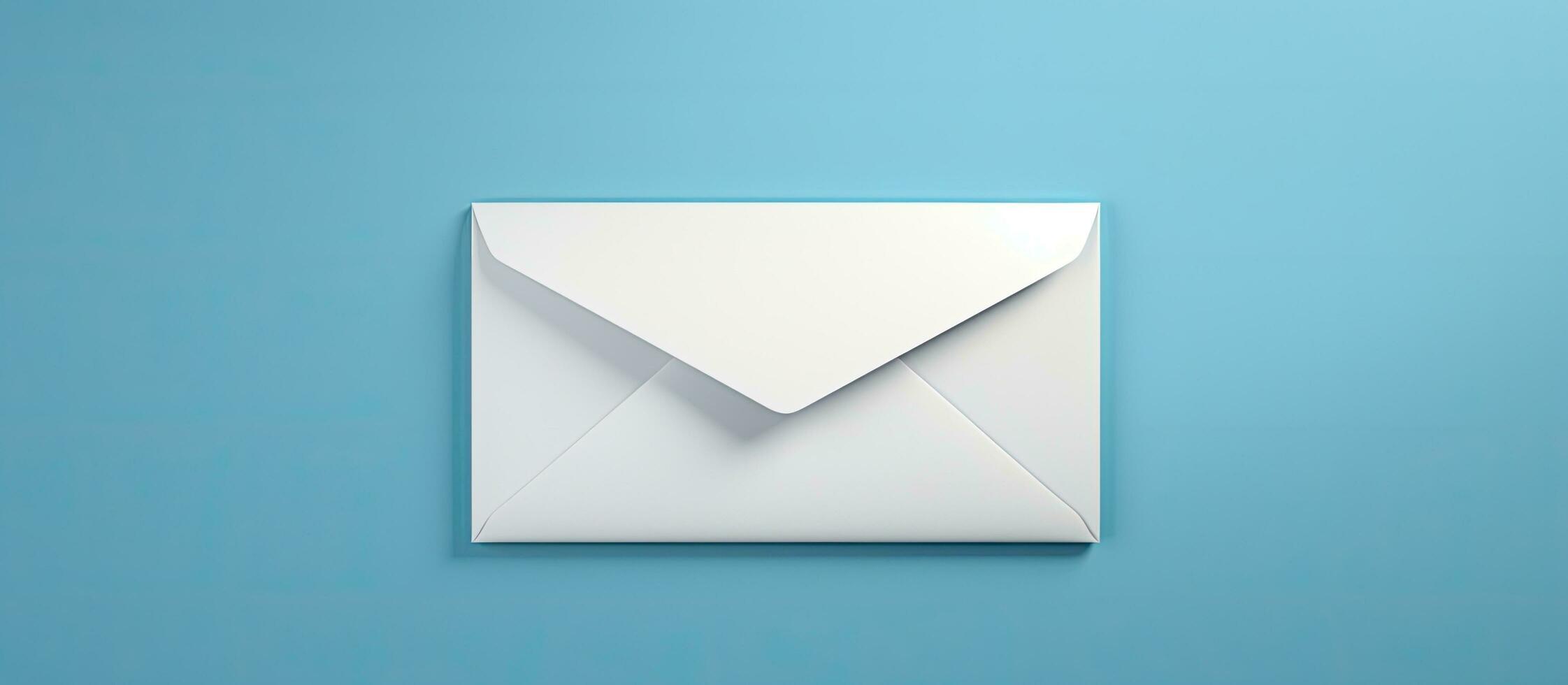 een e-mail afzet concept is vertegenwoordigd door een wit envelop en een e-mail adres symbool Aan een foto