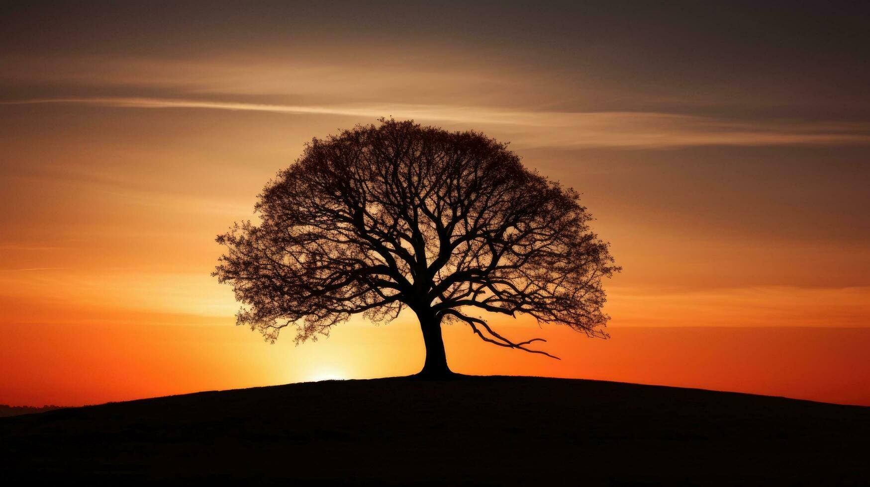 silhouet van een boom landelijk Oppervlakte gevangen genomen in fotograaf foto