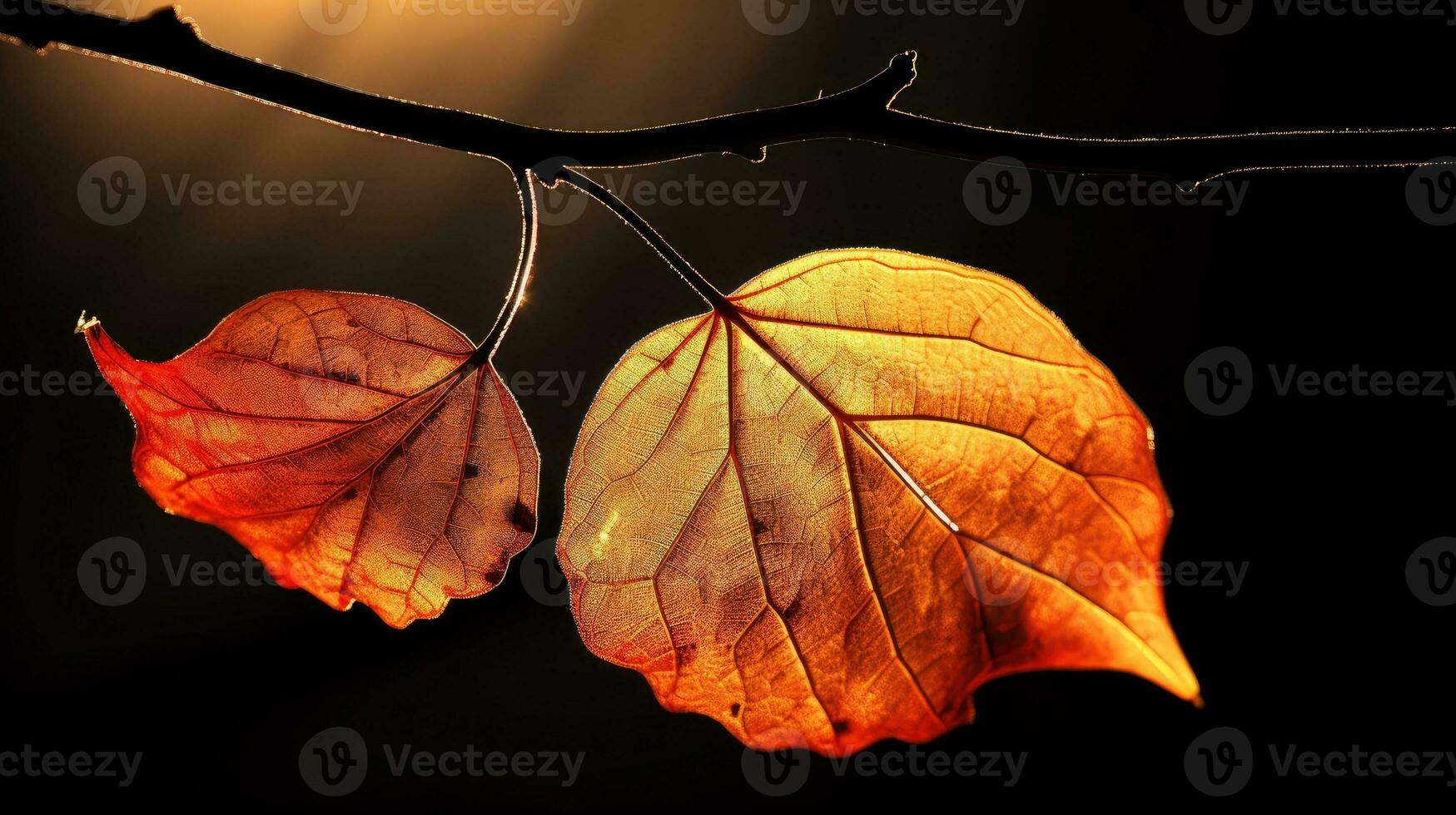 verrot blad van herfst met achtergrondverlichting foto