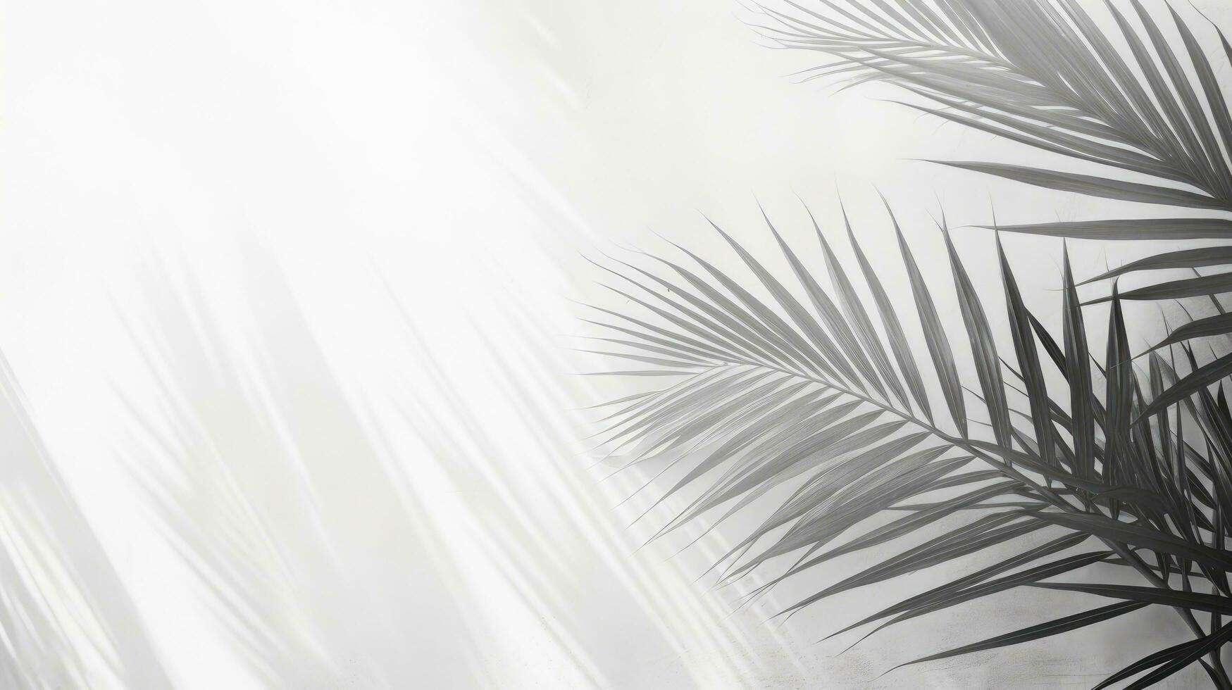 silhouet van tropisch blad Aan wit beton achtergrond foto