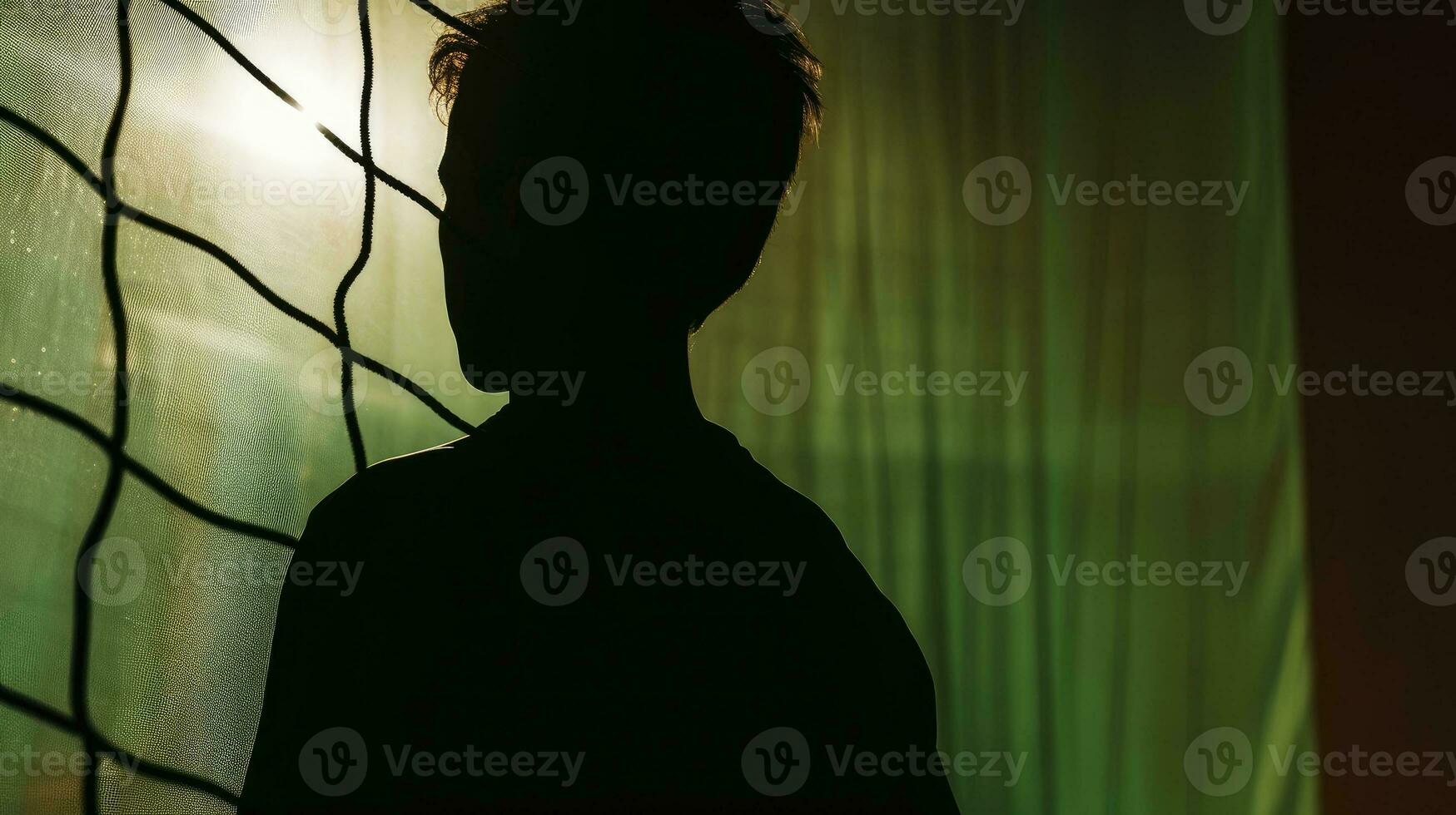 silhouet van doelman in sport genomen van achter foto