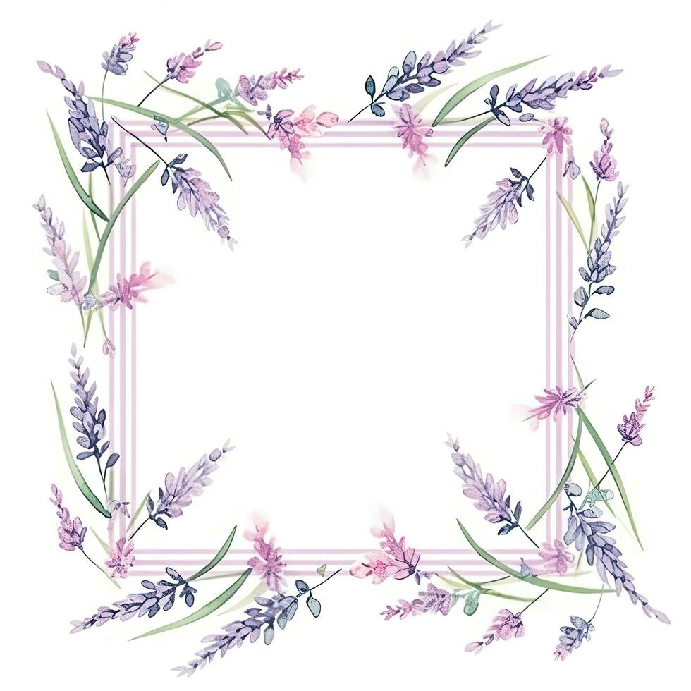 romantisch drijvend lavendel waterverf kader foto