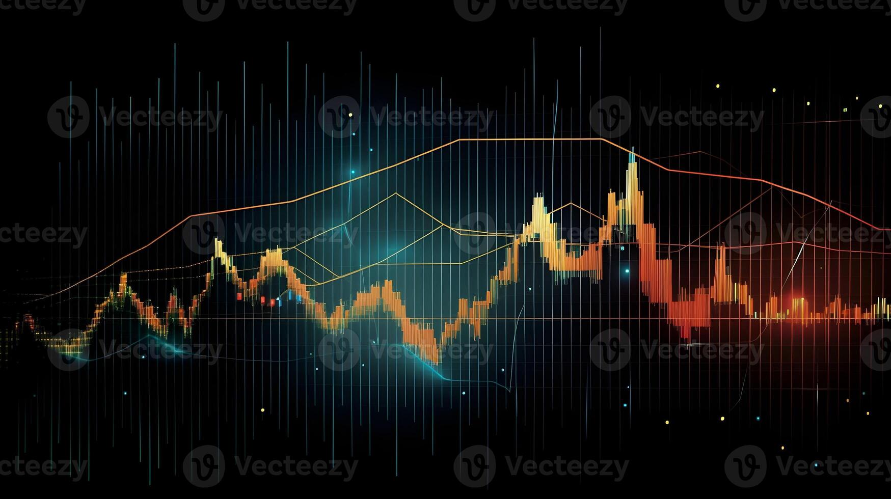 bedrijf toekomst technologie markt economisch investering en geld concept achtergrond of achtergrond. gemeenschappelijk forex en gemeengoed uitwisseling met kleurrijk grafiek koppel. ai gegenereerd. foto