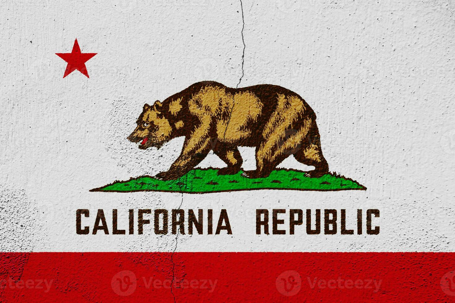 vlag van van Verenigde Staten van Amerika staat Californië Aan een getextureerde achtergrond. concept collage. foto