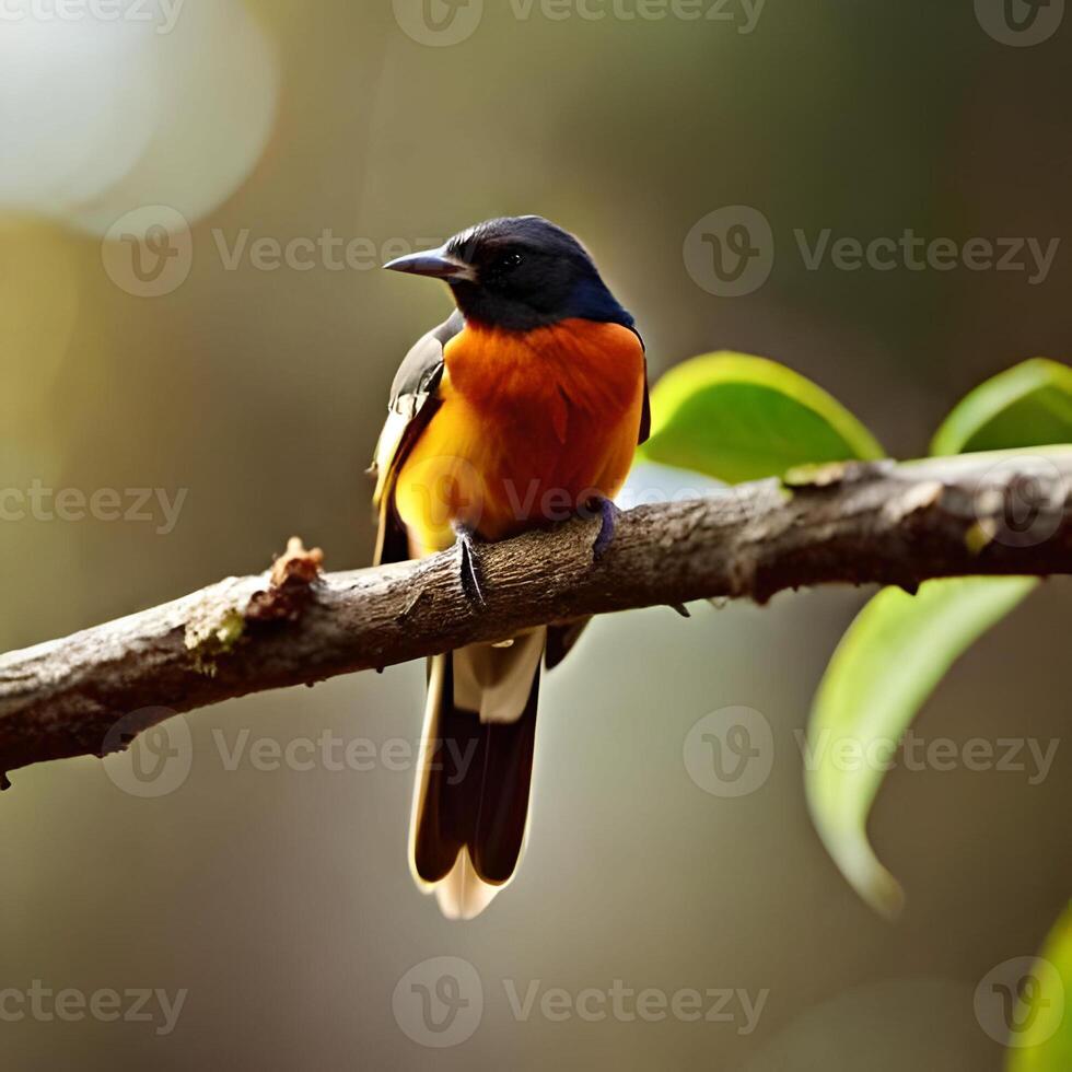 ai generatief vogel Aan boom Afdeling foto