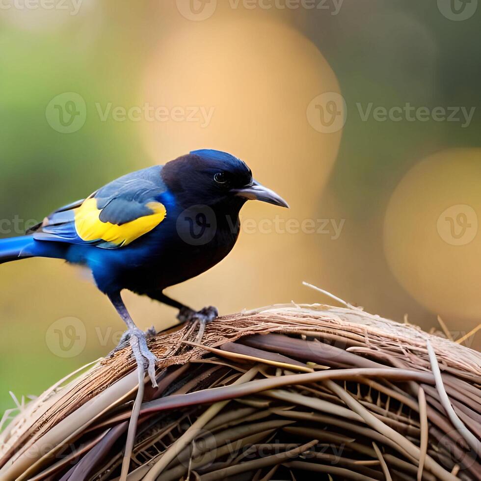 ai generatief vogel in nest foto