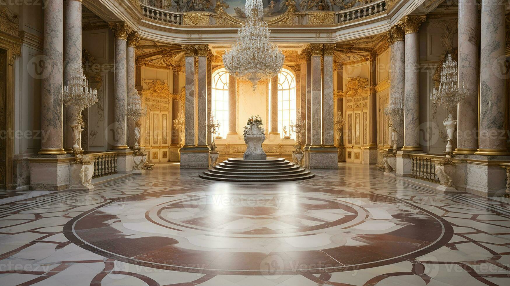 foto van de kamer met de interieur ontwerp van de paleis van versaille, Frankrijk. generatief ai