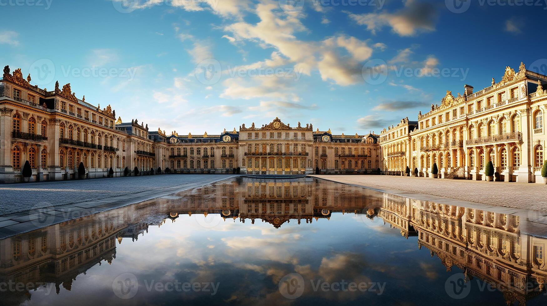 adembenemend schoonheid van de paleis van Versailles in Frankrijk. generatief ai foto