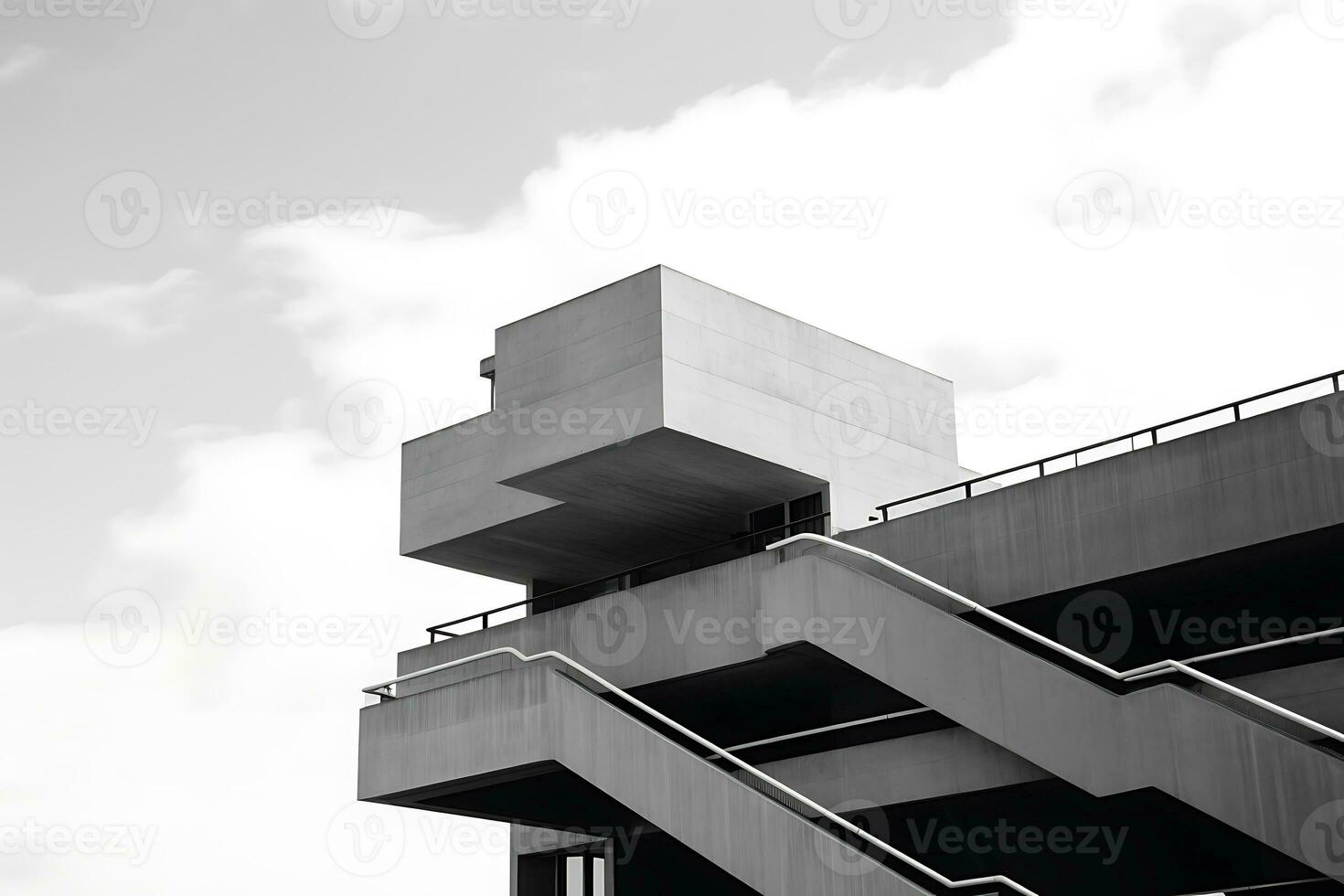 uniek modern kantoor van bedrijf gebouwen wolkenkrabber, zwart en wit. ai gegenereerd. foto