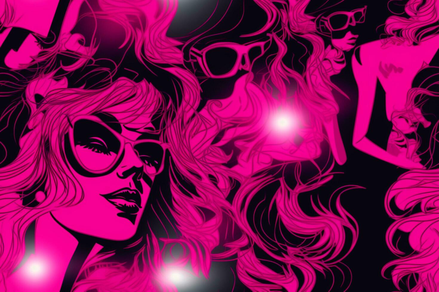 abstract Barbie roze neon Aan achtergrond foto