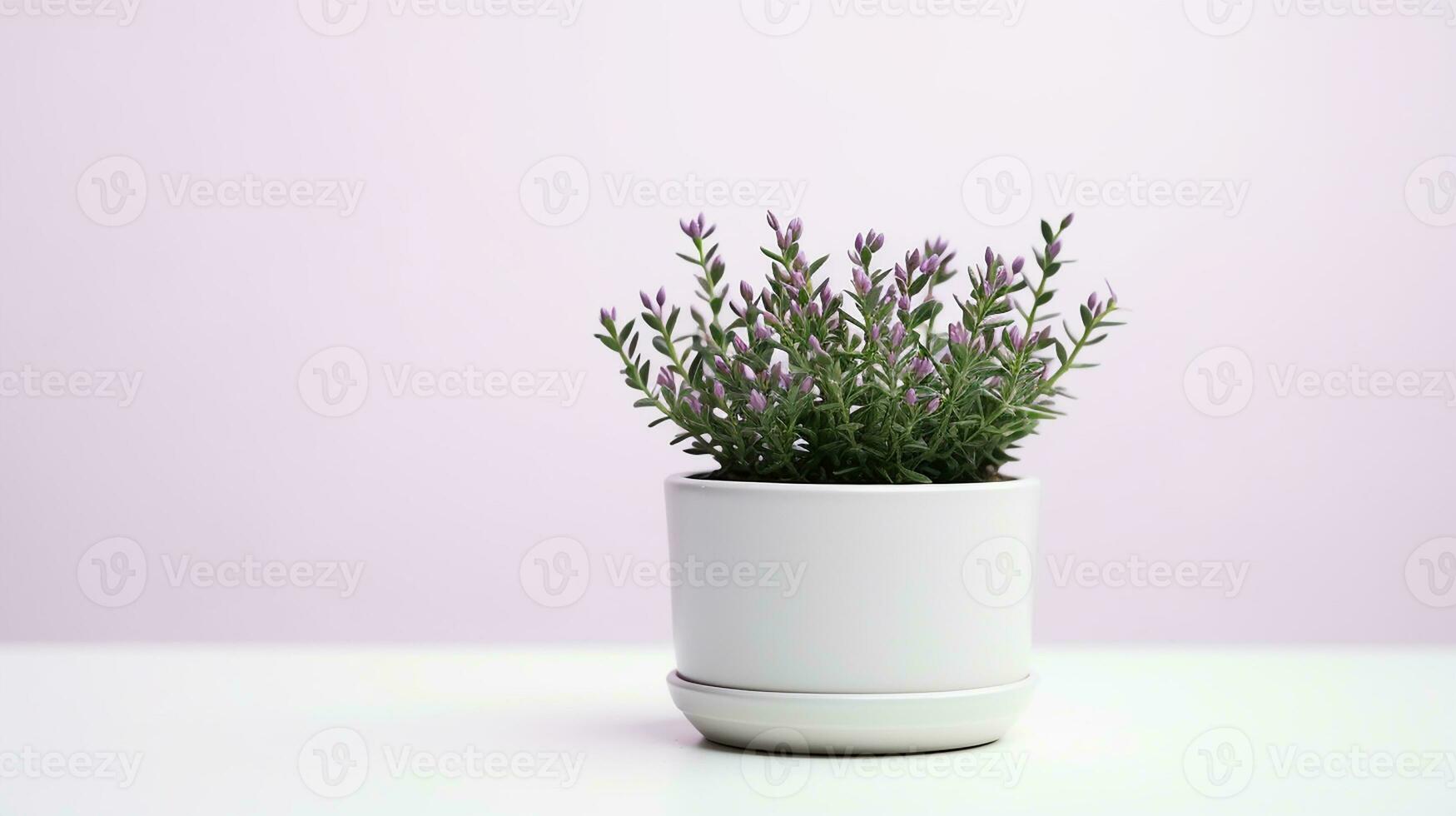 foto van tijm bloem in pot geïsoleerd Aan wit achtergrond. generatief ai