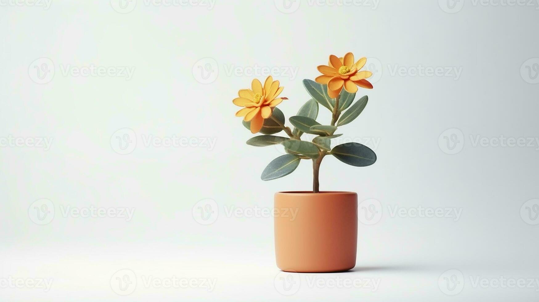 foto van voorraad bloem in pot geïsoleerd Aan wit achtergrond. generatief ai