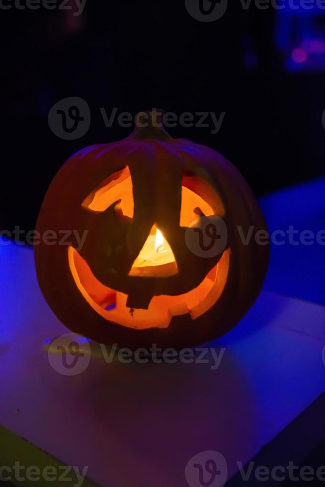 halloween pompoen gewerkt met kaars foto