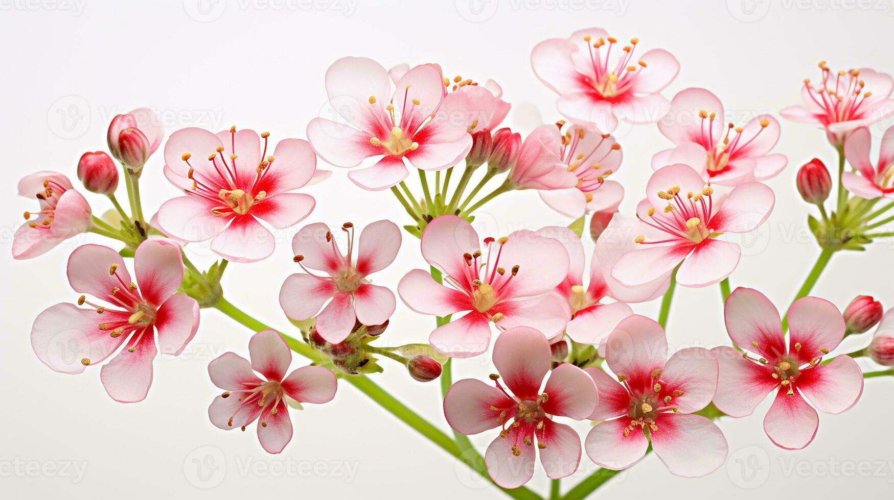 foto van mooi steenbreek bloem geïsoleerd Aan wit achtergrond. generatief ai