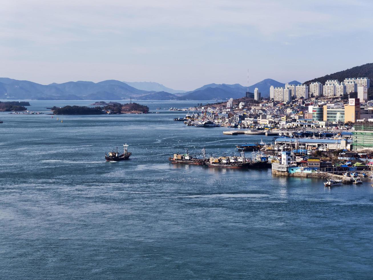 haven van de stad Yeosu. Zuid-Korea foto