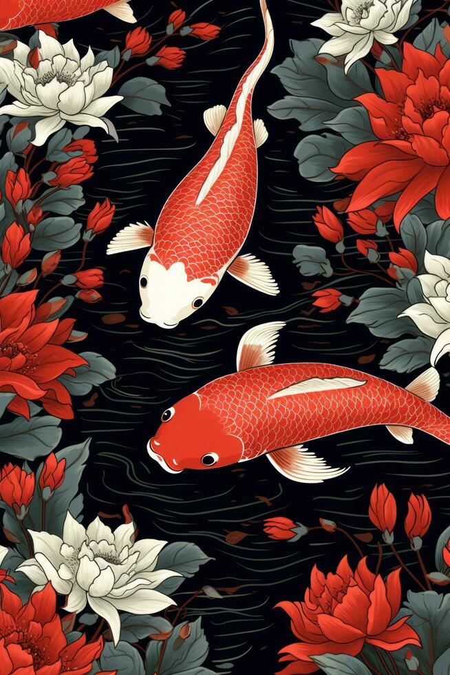koi karper vis Japans achtergrond voor poster foto