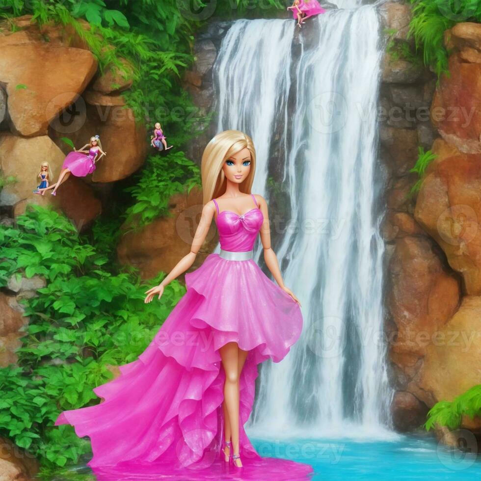 Barbie kijken waterval foto