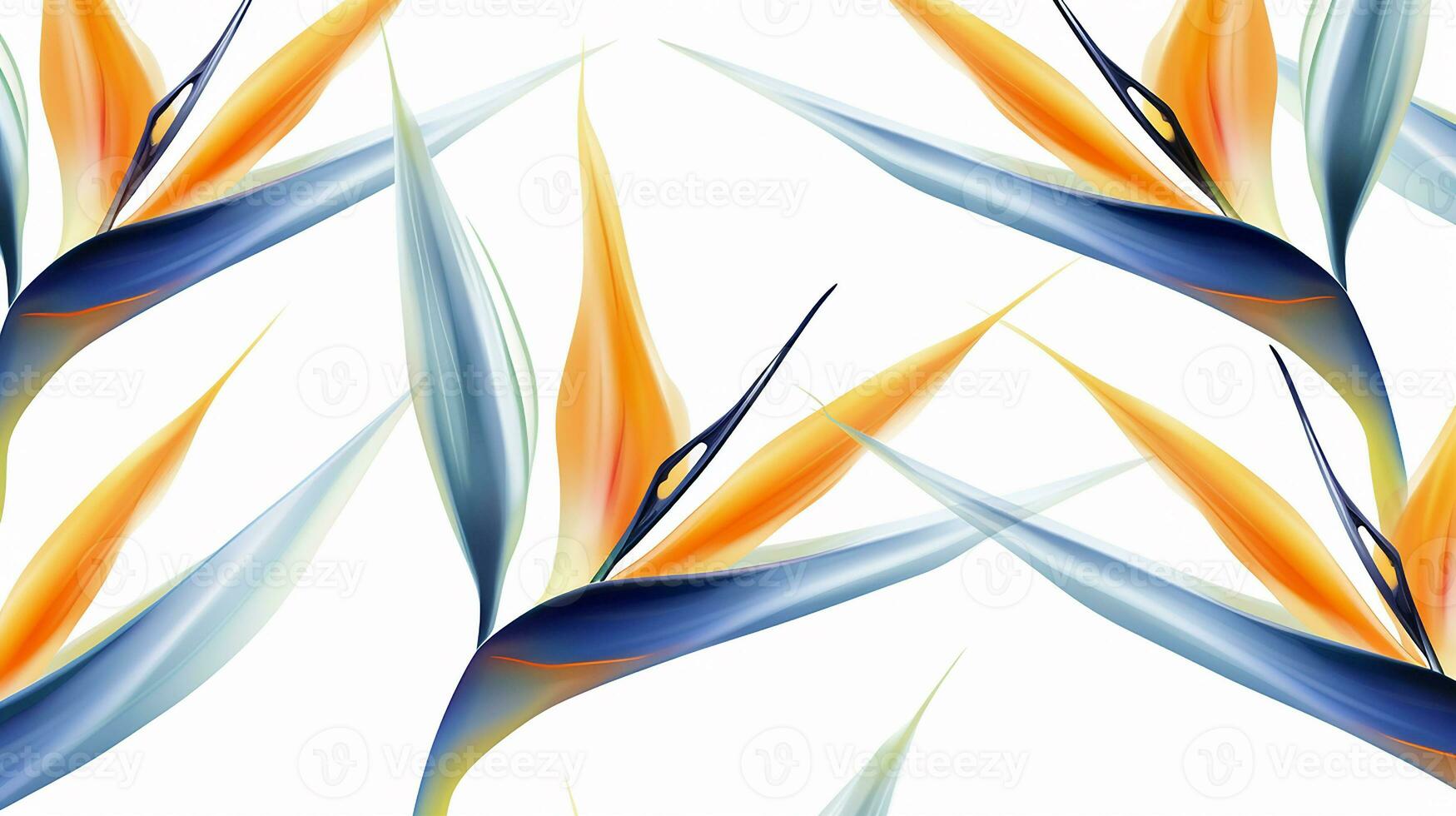 naadloos patroon van vogel van paradijs bloem in waterverf stijl geïsoleerd Aan wit achtergrond. vogel van paradijs bloem structuur achtergrond. generatief ai foto