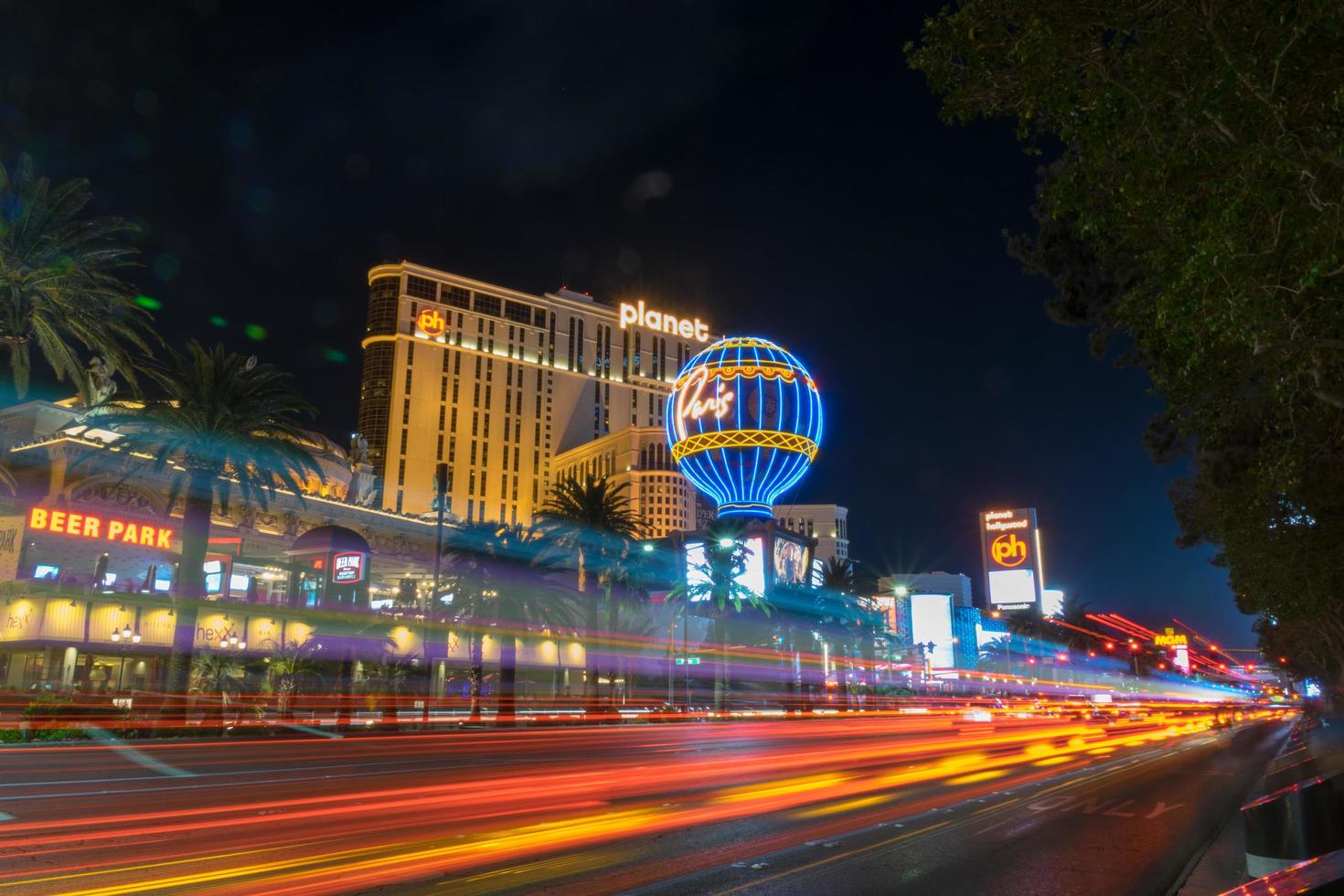 las vegas bij nacht, nevada, us foto