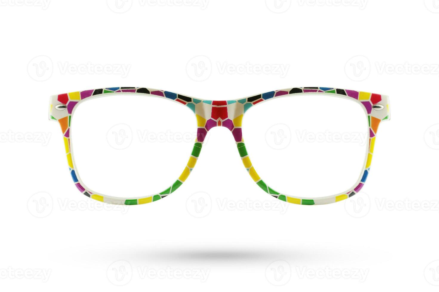 mode regenboog bril stijl kunststof ingelijst geïsoleerd Aan wit achtergrond. foto