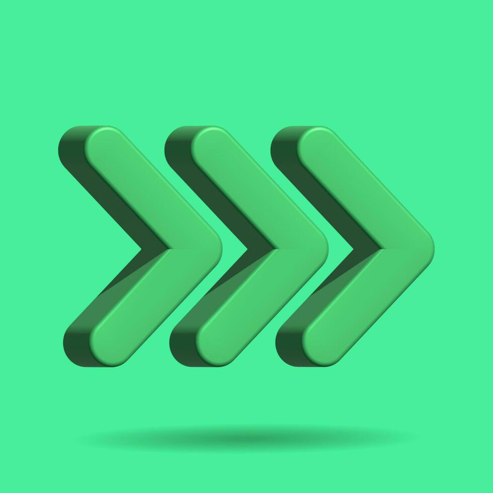 3d illustratie van pijl icoon in groen pastel kleur foto