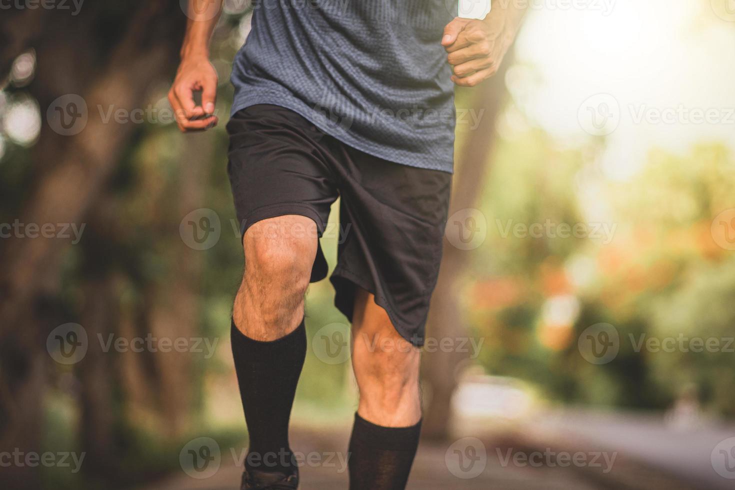 close-up knie man running sport oefening, man run foto