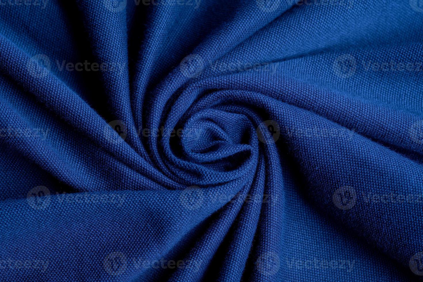 blauwe stof textuur achtergrond, abstract, close-up textuur van doek foto