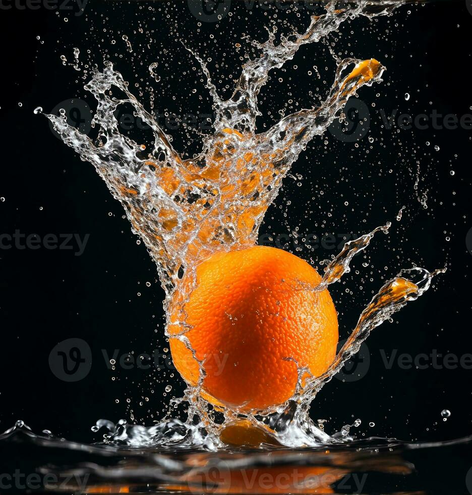 een oranje water plons foto