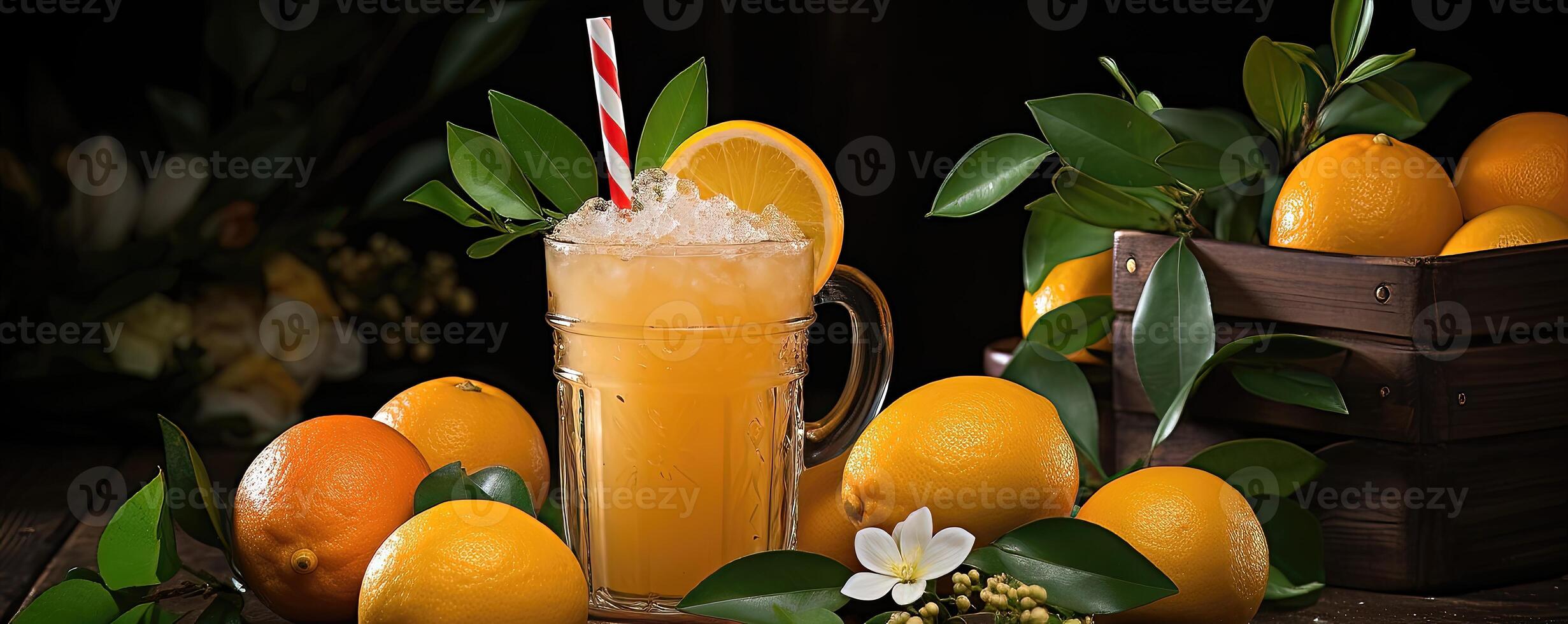 glas van citrus slush - ai generatief foto