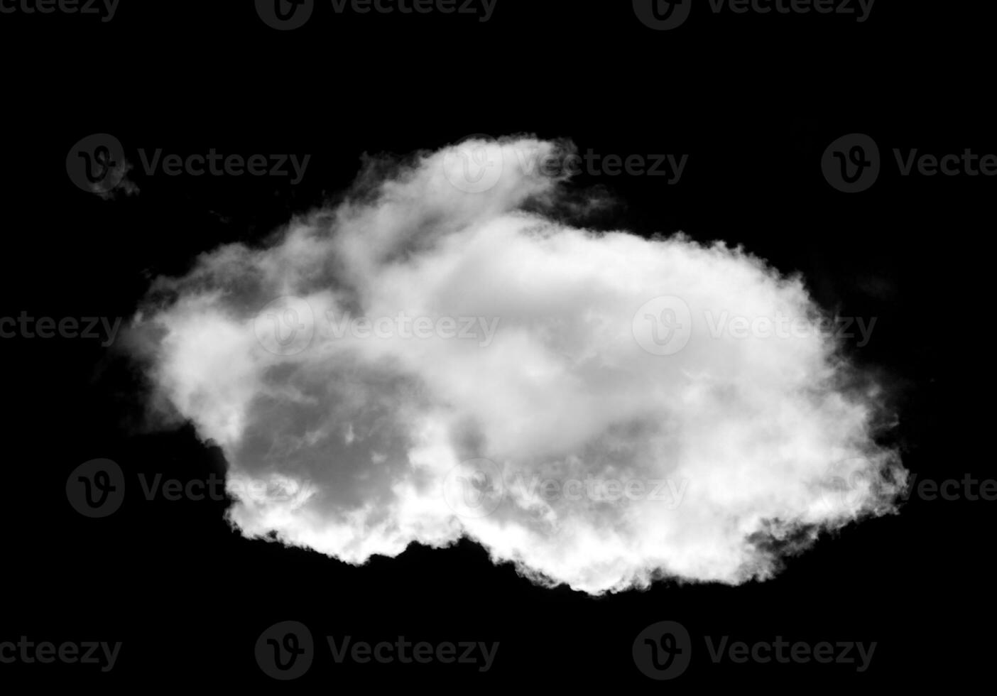 konijn vormig wolk geïsoleerd over- zwart achtergrond foto