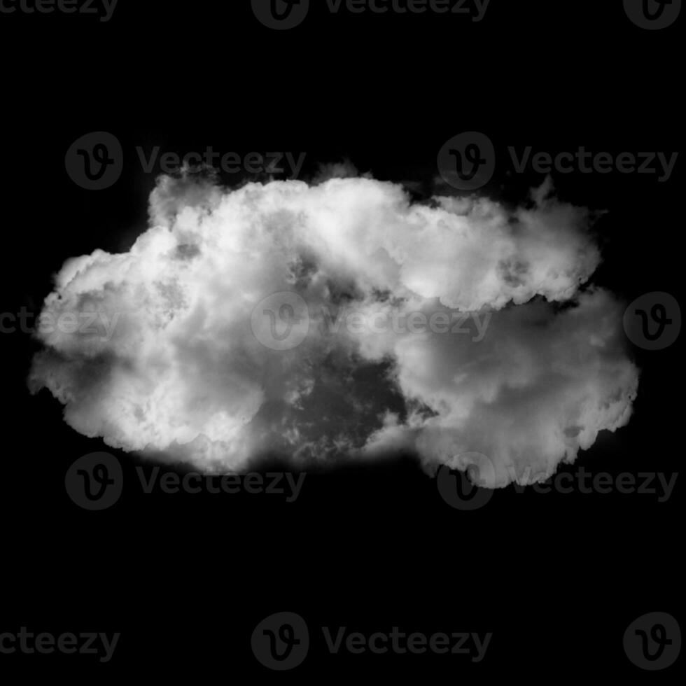 single wit wolk geïsoleerd over- zwart achtergrond foto
