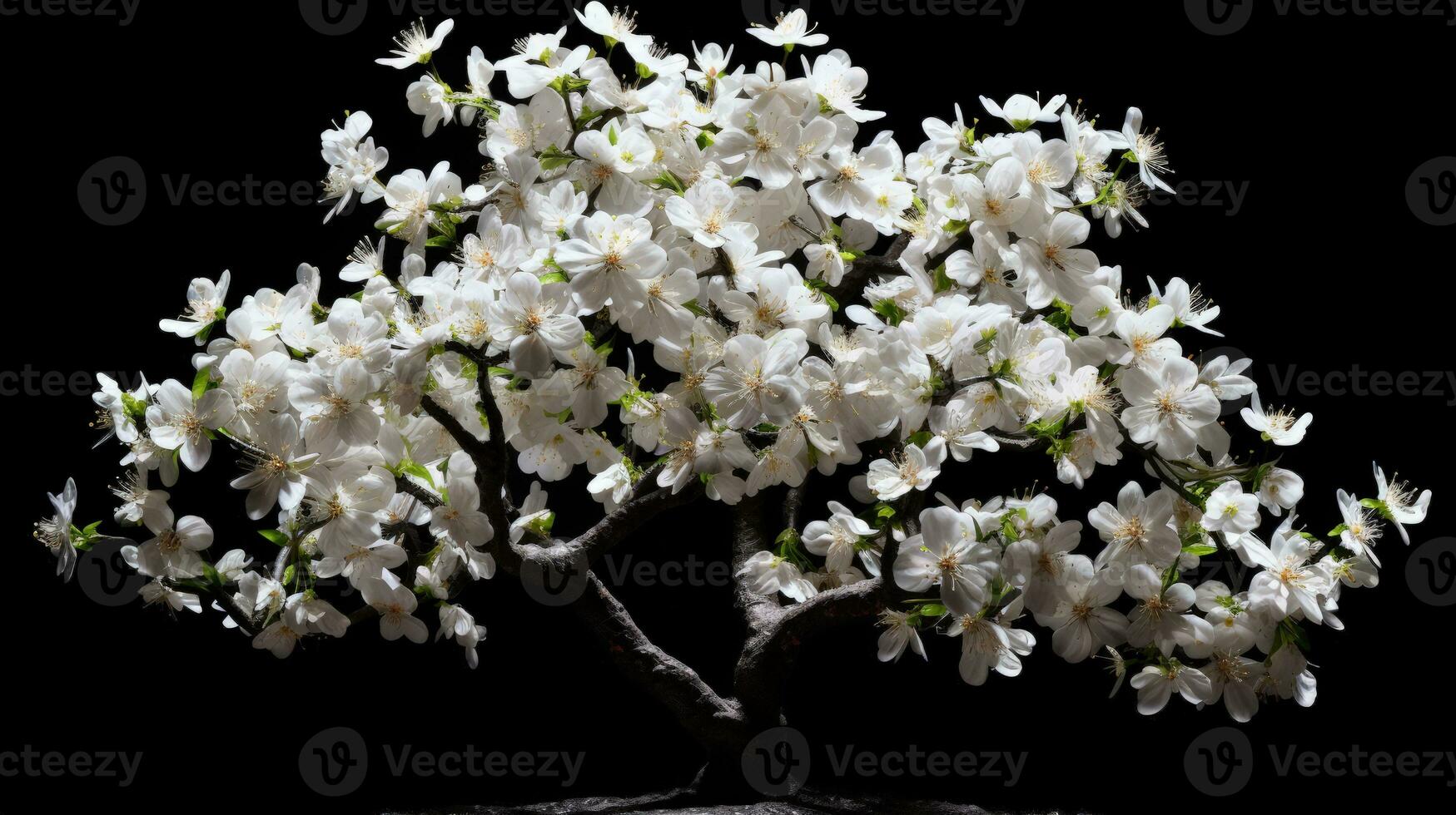 bloeiend appel boom met wit bloemen. silhouet concept foto