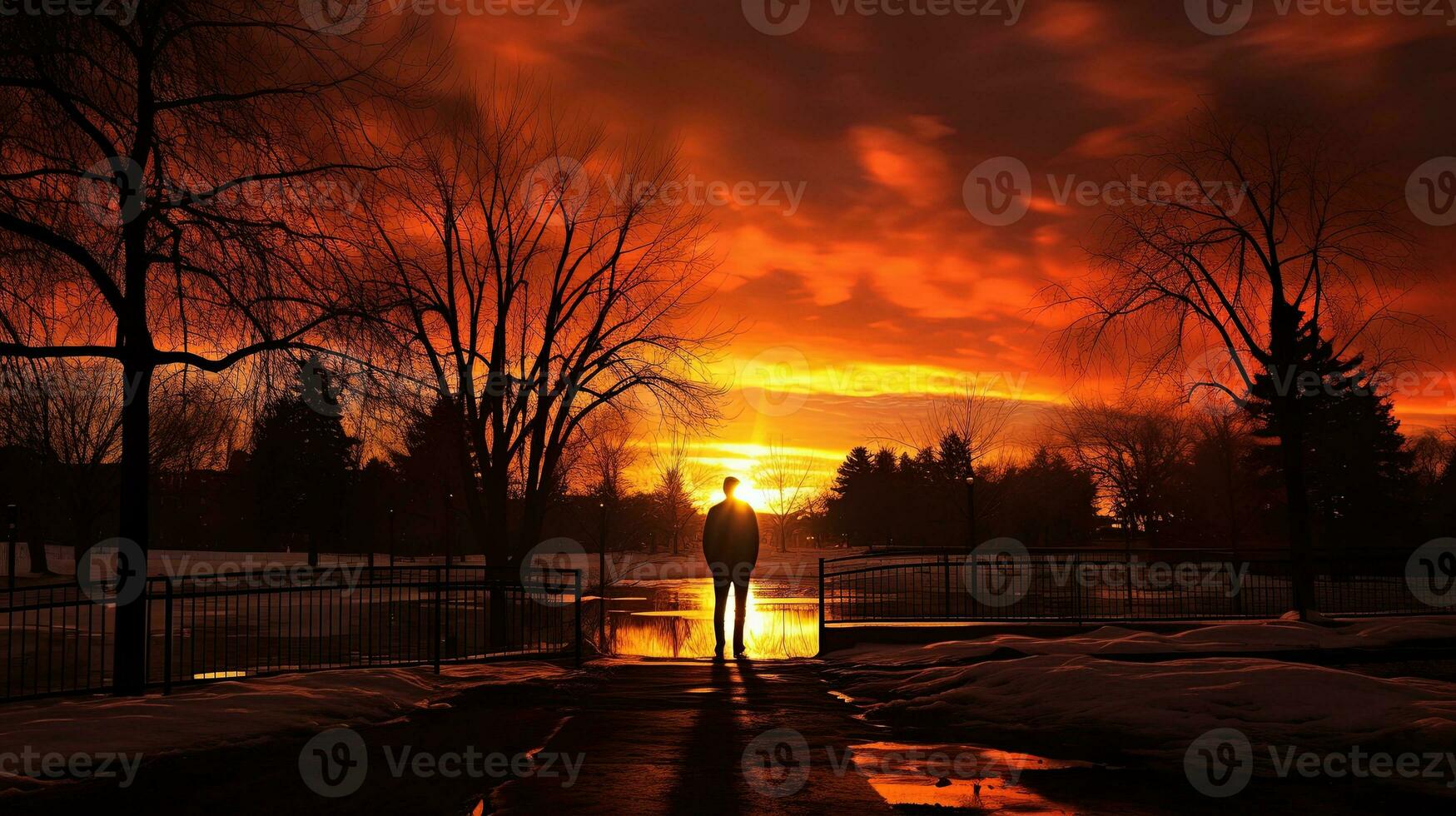 denver stad park aanbiedingen mooi keer bekeken van de zonsondergang. silhouet concept foto