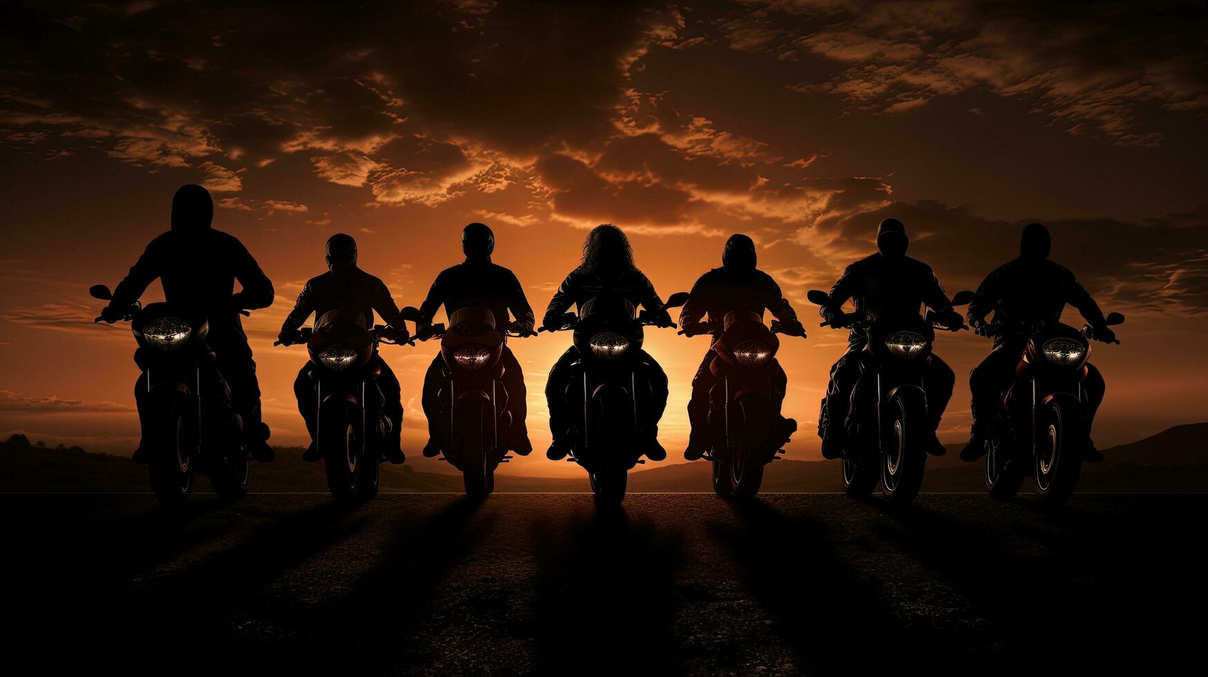 motorrijders. silhouet concept foto