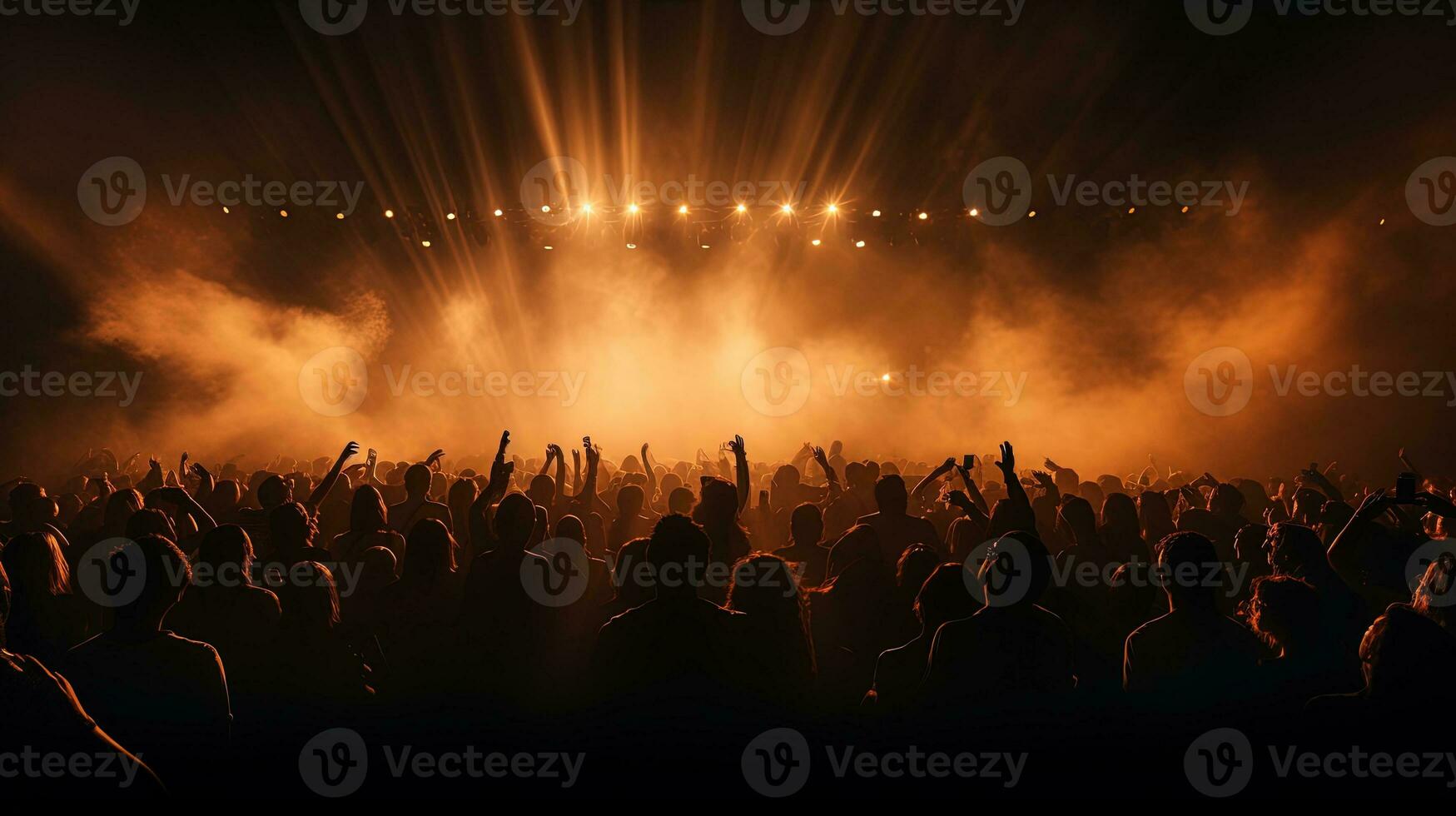 concert aanwezigen. silhouet concept foto