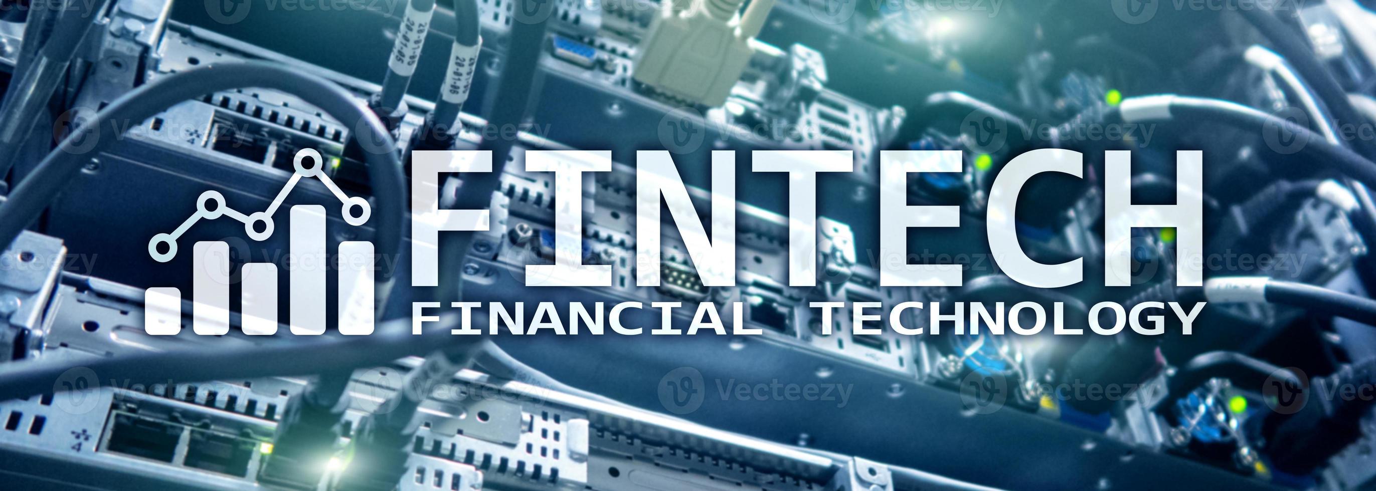 fintech - financiële technologie. bedrijfsoplossingen en softwareontwikkeling. foto