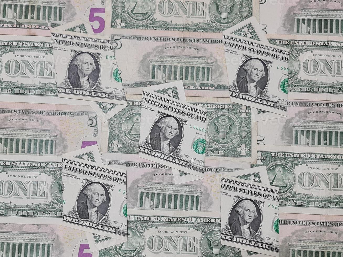 achtergrond voor economie- en financiële thema's met Amerikaans dollargeld foto