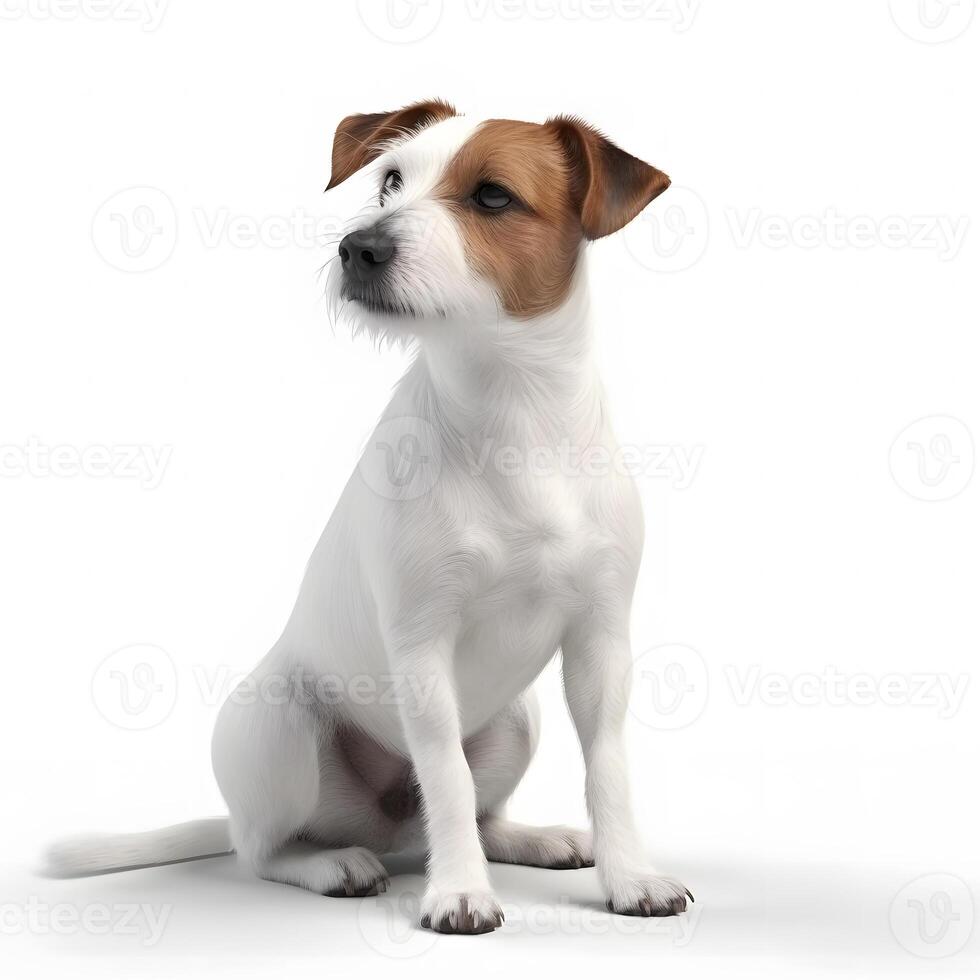 ai generatief jack russel terriër ras hond geïsoleerd Aan een wit achtergrond foto