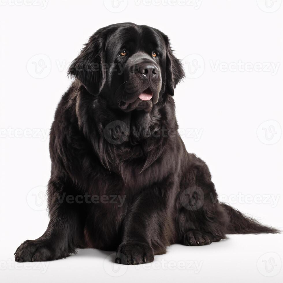 ai generatief Newfoundland ras hond geïsoleerd Aan een helder wit achtergrond foto