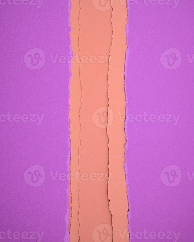 hopbush paarse kleur papieren met verbrande gele gescheurde papieren textuur abstracte achtergrond. foto