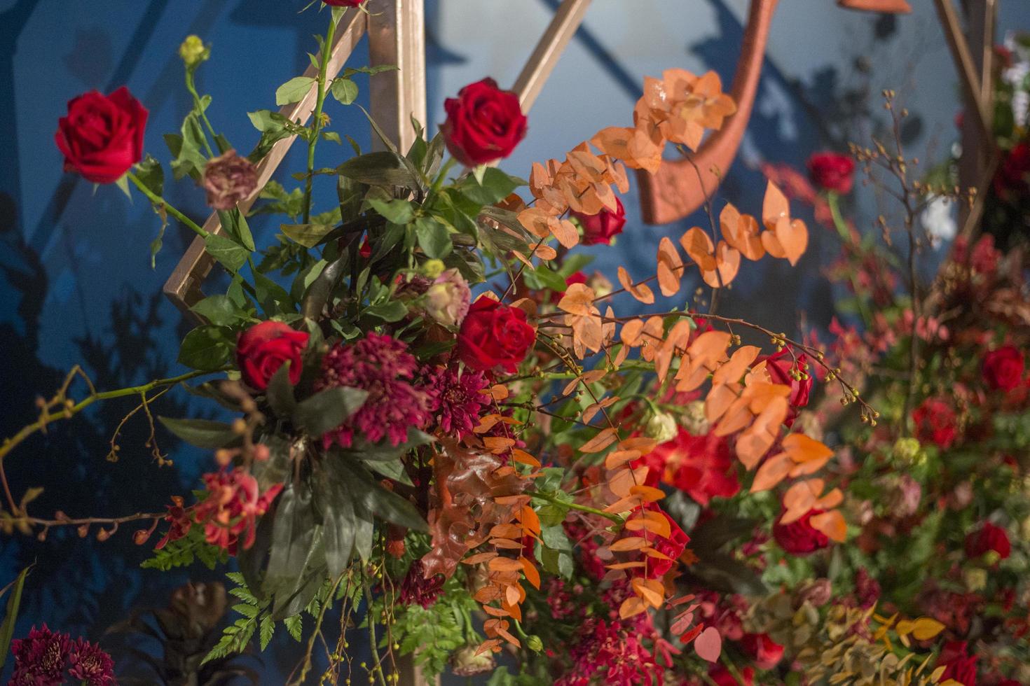 rode bruiloft bloem versieren achtergrond foto