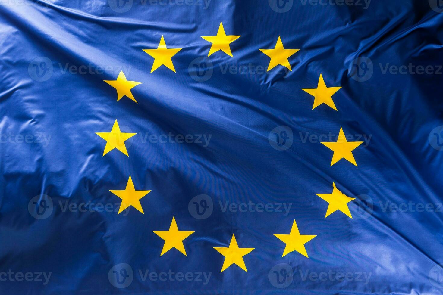 Europese unie vlag. EU vlag blazen in de wind foto