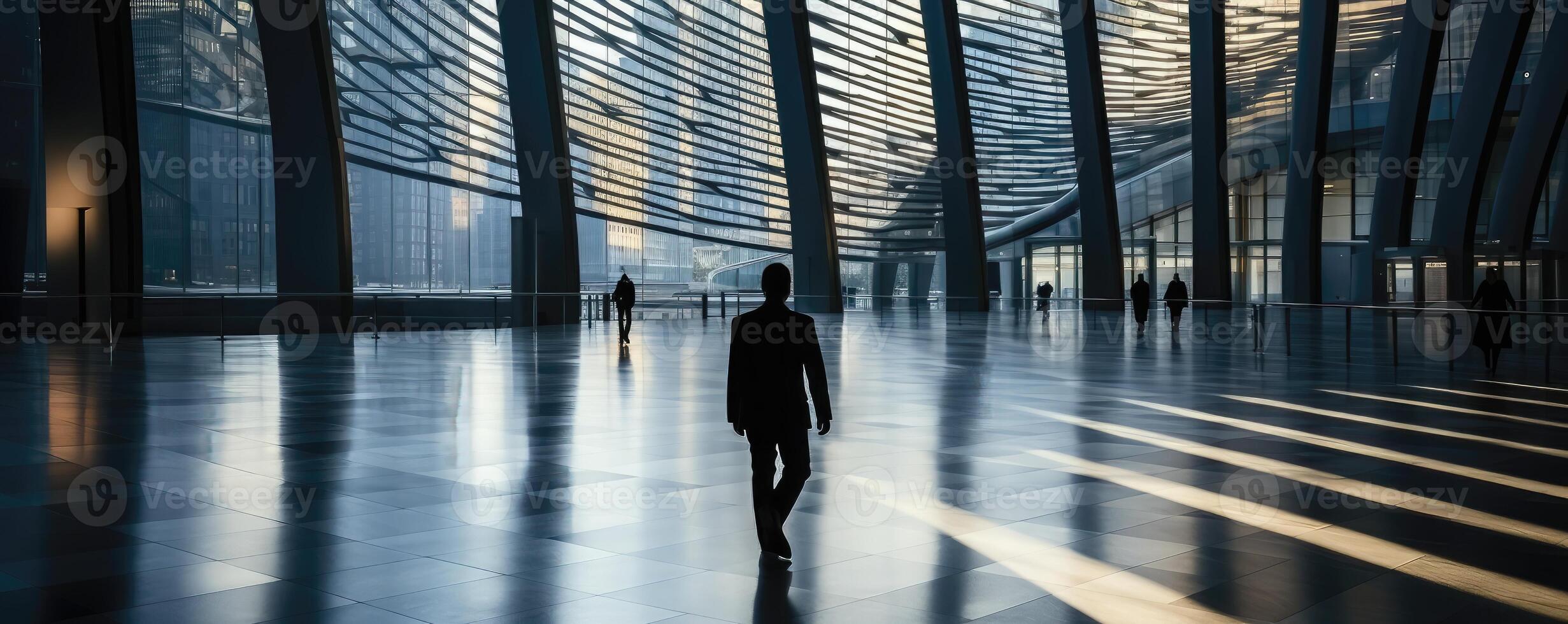 zakenman in een kantoor gebouw - ai generatief foto