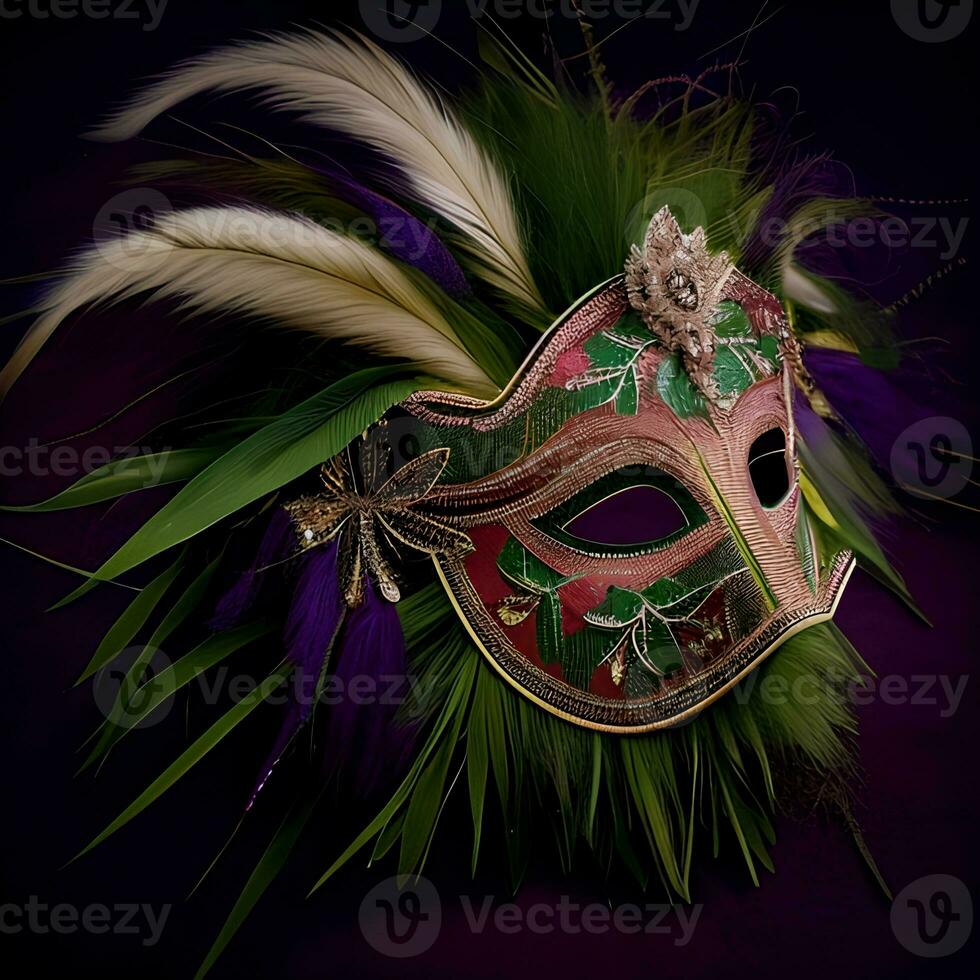 mardi gras carnaval masker. ai gegenereerd kunst foto