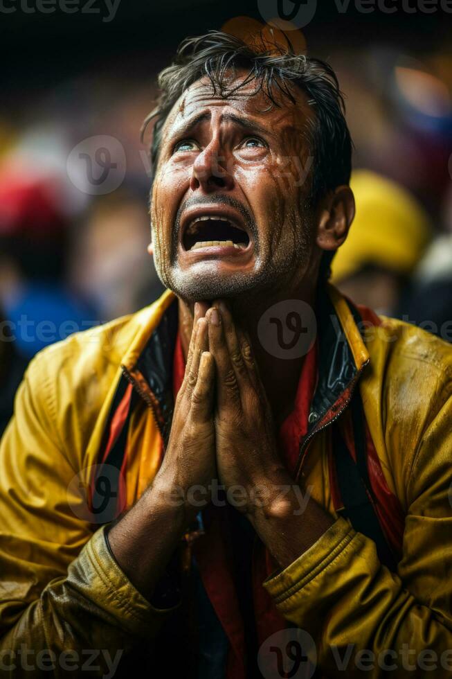 verdrietig Ecuadoriaans voetbal fans foto