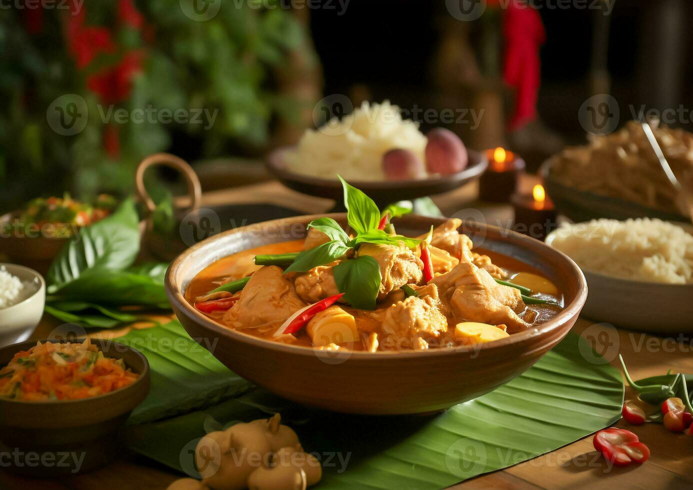 ai gegenereerd authentiek Thais keuken reflecterend Thais cultuur. foto