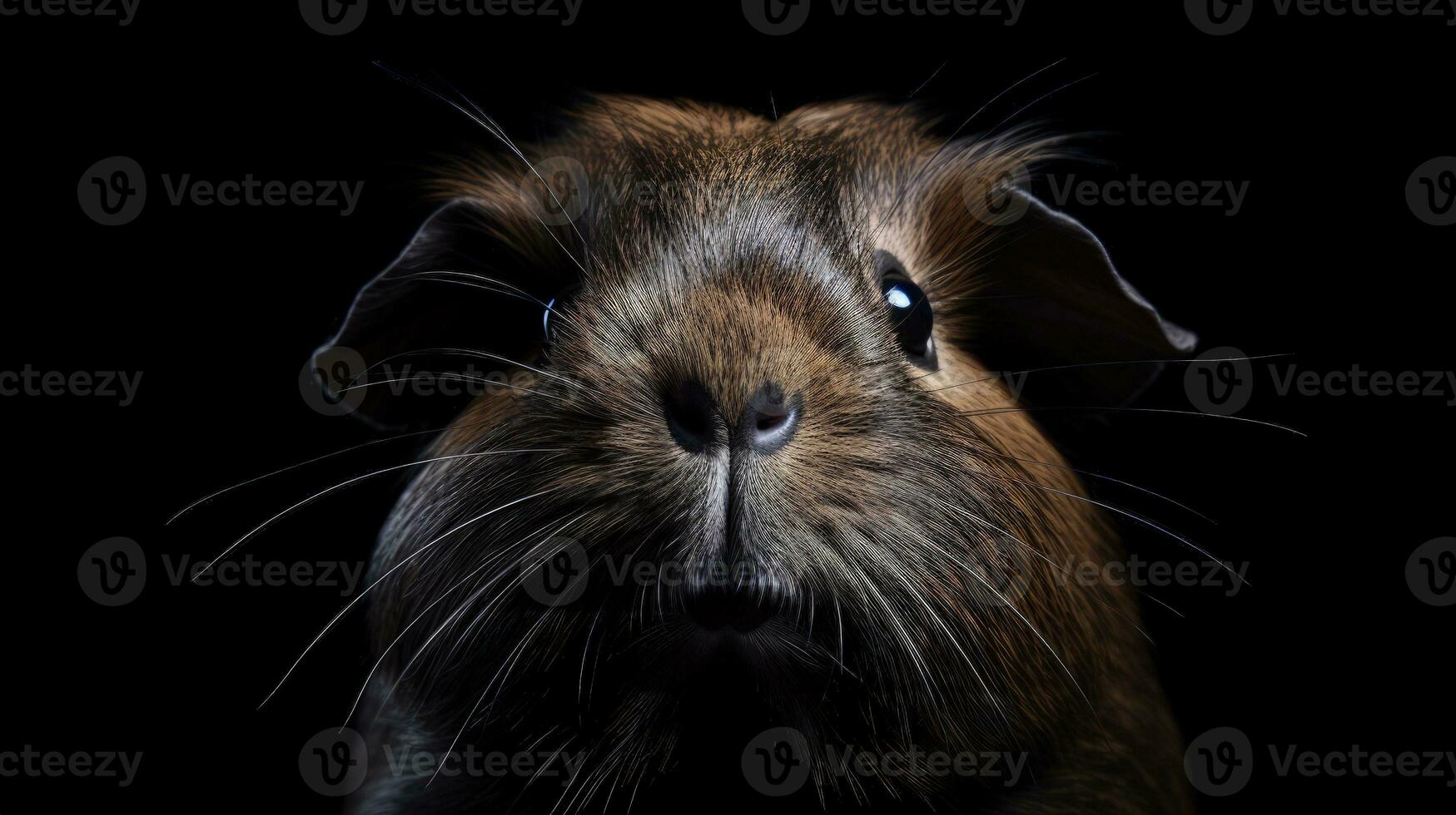 focus Aan de neus- van een geïsoleerd schattig Guinea varken Aan wit achtergrond. silhouet concept foto