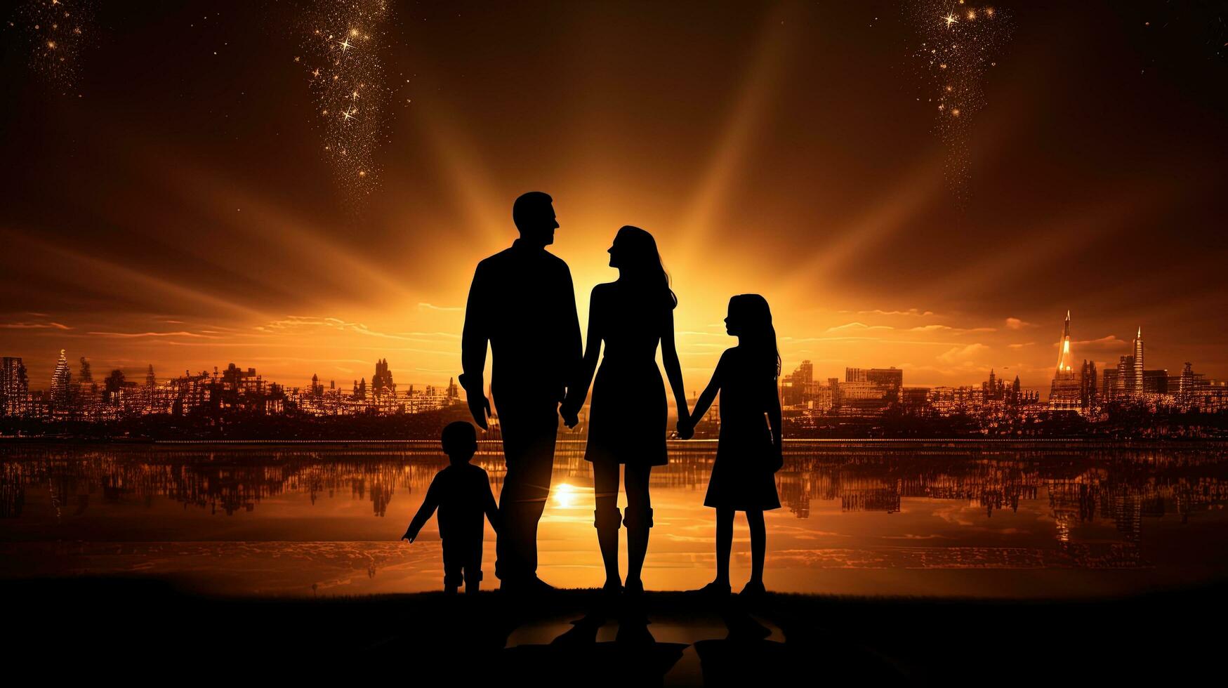 familie silhouet concept foto