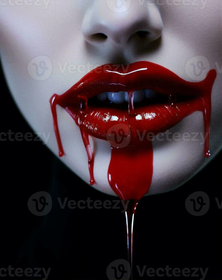 vrouw halloween bloed onheil verschrikking foto