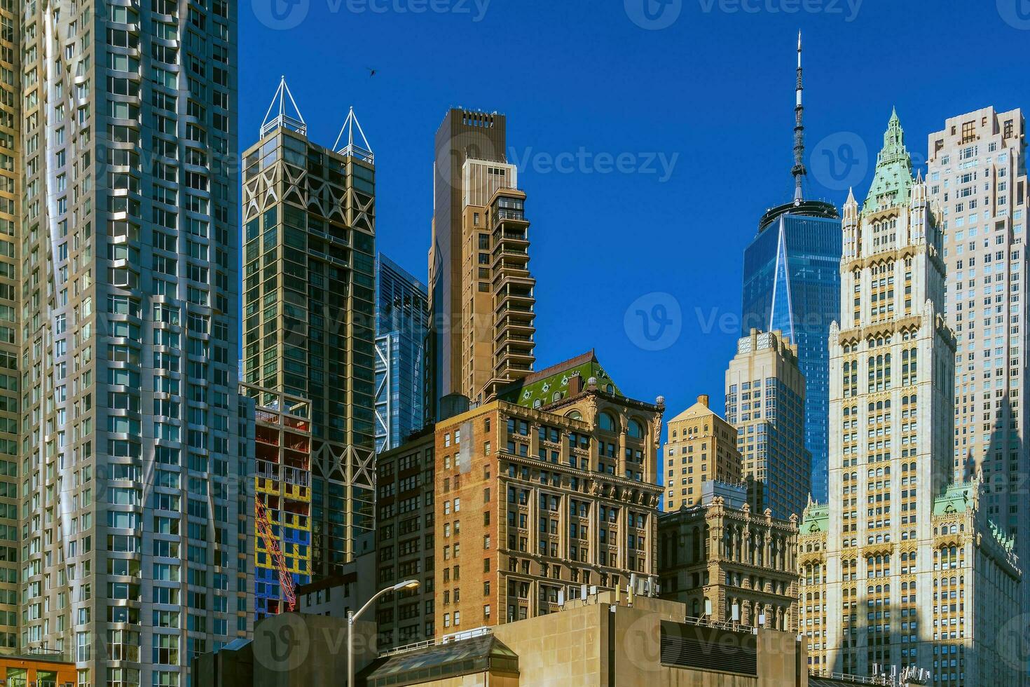 Manhattan horizon, stadsgezicht van nieuw york stad in de Verenigde staat foto